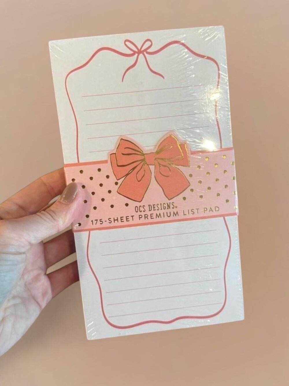 Pretty in Pink Bow Chunky Notepad